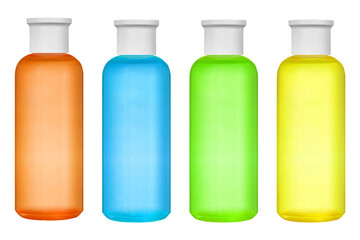 Collection of cosmetic bottles isolated