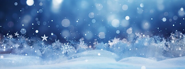 Fototapeta na wymiar blue christmas snowy background