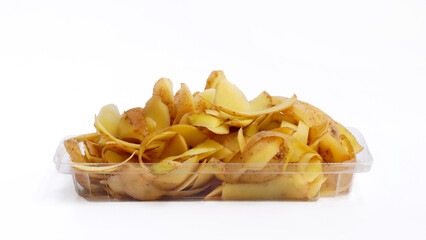 potato skins on white background  