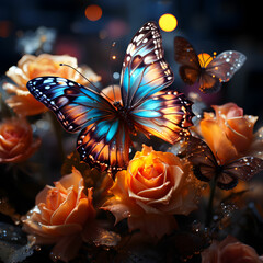 butterfly flower rose