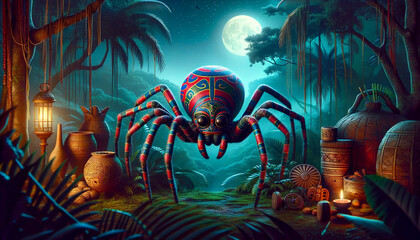 Weaving Mischief: The Trickster Exploits of Anansi the Spider God