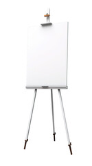 Easel sign mockup, white board, welcome sign isolated on transparent background, Generative ai.