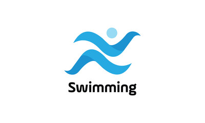 Logo vector swimming sport competition water pool sea athlete silhouette aqua concept underwater splash healthy professional sport