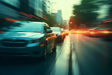 Fototapeta premium City traffic at night