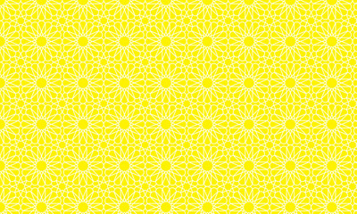 Islamic Geomteric Pattern Background with yellow color for wall of building or other 