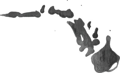 Vector Watercolor painted splatters. Hand drawn design elements isolated on white background.