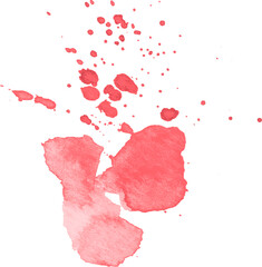 Vector Watercolor painted splatters. Hand drawn design elements isolated on white background.