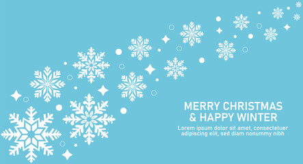 Christmas card with snowflakes. Snowflake background