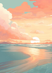 Fototapeta na wymiar Travel sky landscape sun ocean summer cloud horizon sea nature sunset sunrise