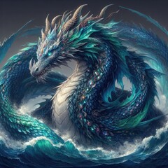 Beautiful dragon illustration background
