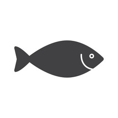 Fish icon, seafood or farm water animal isolated flat design vector illustration