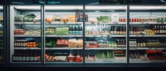 Foto op Canvas Refrigerated foods in store © Hassan