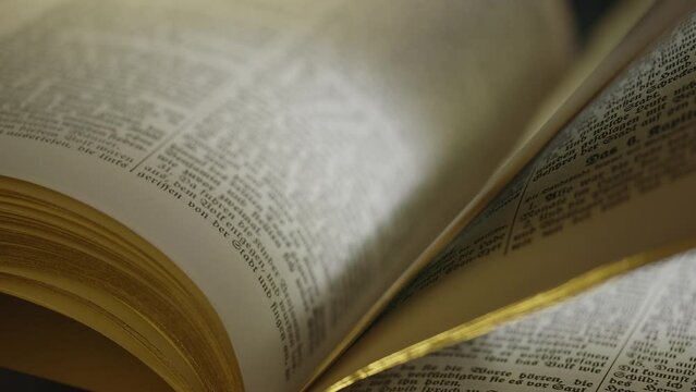 Close up of old Holy bible book
