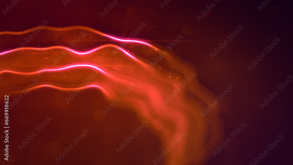 Aufkleber warm red - orange winking delicate forms - abstract 3d rendering