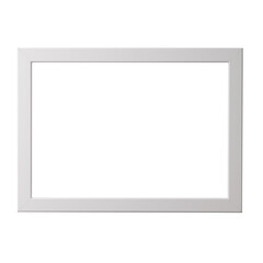 White blank picture frame, realistic horizontal picture frame. Empty white picture frame, mockup template isolated on white background.