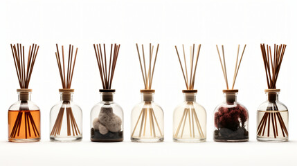 Set of different reed diffusers