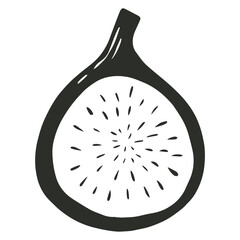 Half fig silhouette flat illustration