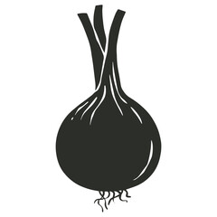 Onion silhouette flat illustration
