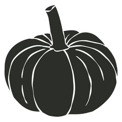 Pumpkin silhouette flat illustration