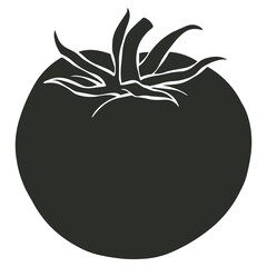 Tomato silhouette flat illustration
