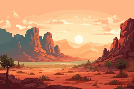 Jordan flat art landscape illustration