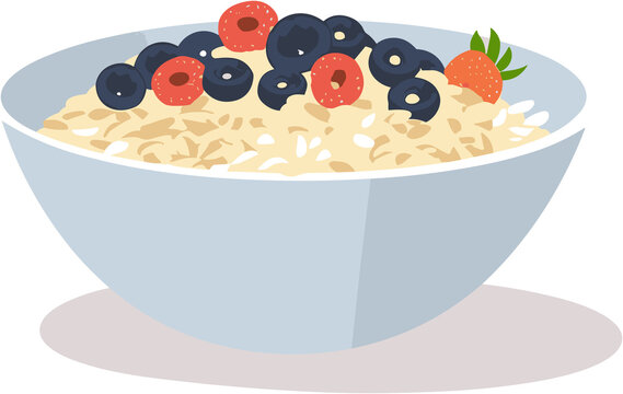 recommend clip art: clipart of  a bowl of oatmeal in pastel color illustration in transparant background 