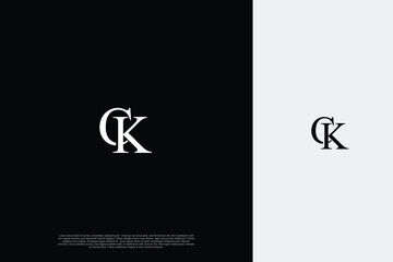 Initial CK Letter Logo monogram typography for business name. Vector logo inspiration
