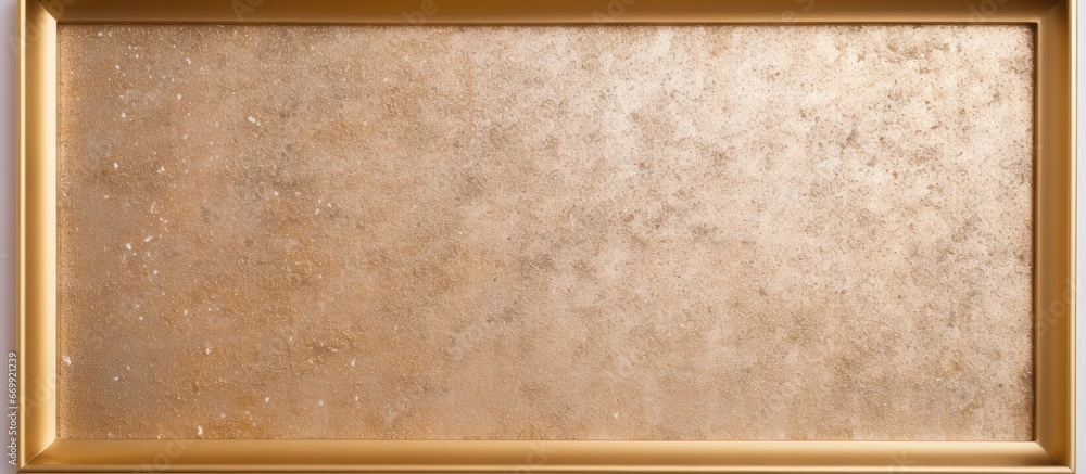 Poster gold shimmering frame on neutral background abstract texture