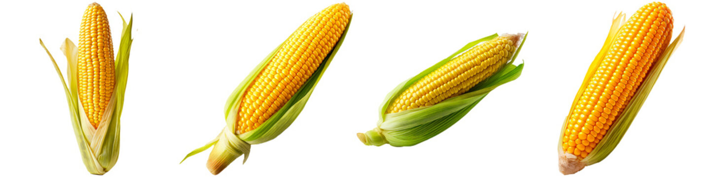 Ear of corn on a white background