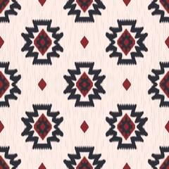 Aztec tribal geometric ikat pattern. Illustration aztec Navajo geometric shape seamless pattern ikat style. Ethnic southwest pattern use for fabric, textile, home decoration elements, upholstery, etc.