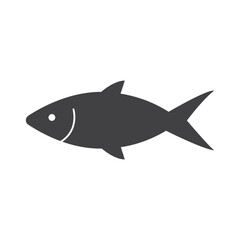 Fish icon, seafood or farm water animal isolated flat design vector illustration