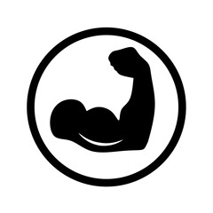 muscle icon vector on white background