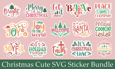Christmas Cute SVG Sticker Bundle