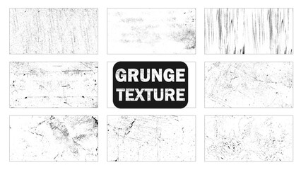 Set of grunge overlay textures.