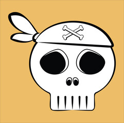 pirate skull head vector formats. suitable for sticker, mug, t-shirt. etc. Eps 10