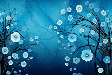 Enchanting azure wallpaper. Simplistic artwork. Generative AI