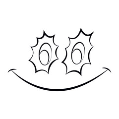 Smiley face on a white background. smiley symbol. line art on Isolated Background. Vector illustration.