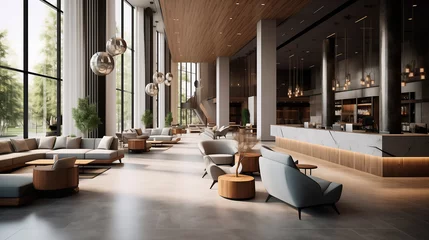 Foto op Plexiglas Modern reception lobby area and interior design of a luxury Hotel  © MauriceNo