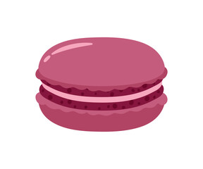 Purple Macaron Bakery Food in Cute Cartoon Vector Illustration