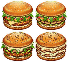 Veggie burgers on a transparent background