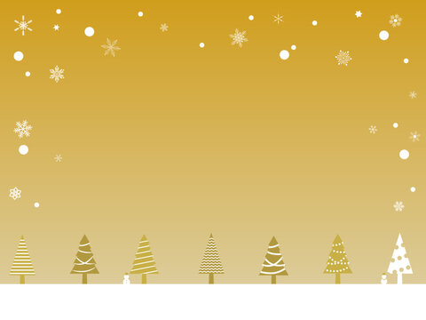 クリスマスツリーのデザインフレーム/黄