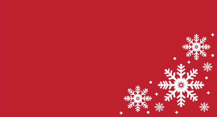 Naklejka na ściany i meble Red christmas background with snowflakes