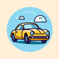 Car icon. Flat icon. Generative AI