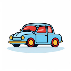 Car icon. Flat icon. Generative AI