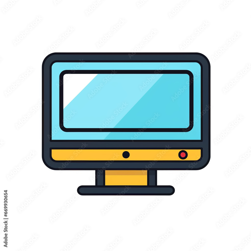 Poster computer icon. flat icon. generative ai