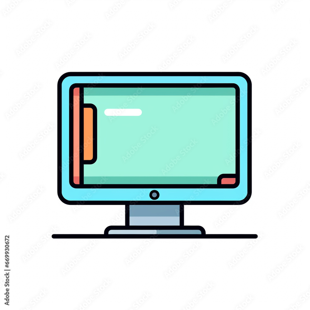 Poster computer icon. flat icon. generative ai