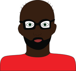 Man with glasses People avatar Vector illustration Eps file Graphic design element Cartoon flat illustration style 