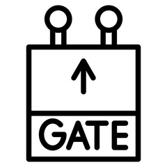 gate in remote line icon