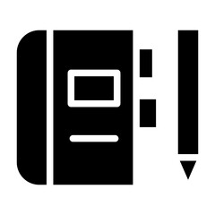 book with pencil glyph icon