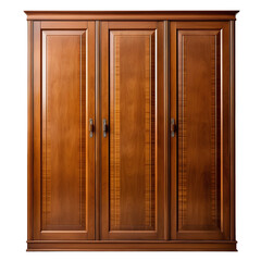 Vintage Wooden Closet with Three Doors, Front View